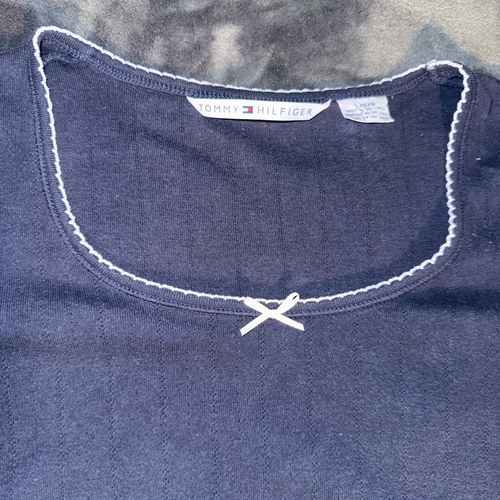 Tommy Hilfiger Dark Blue Top with White Trim